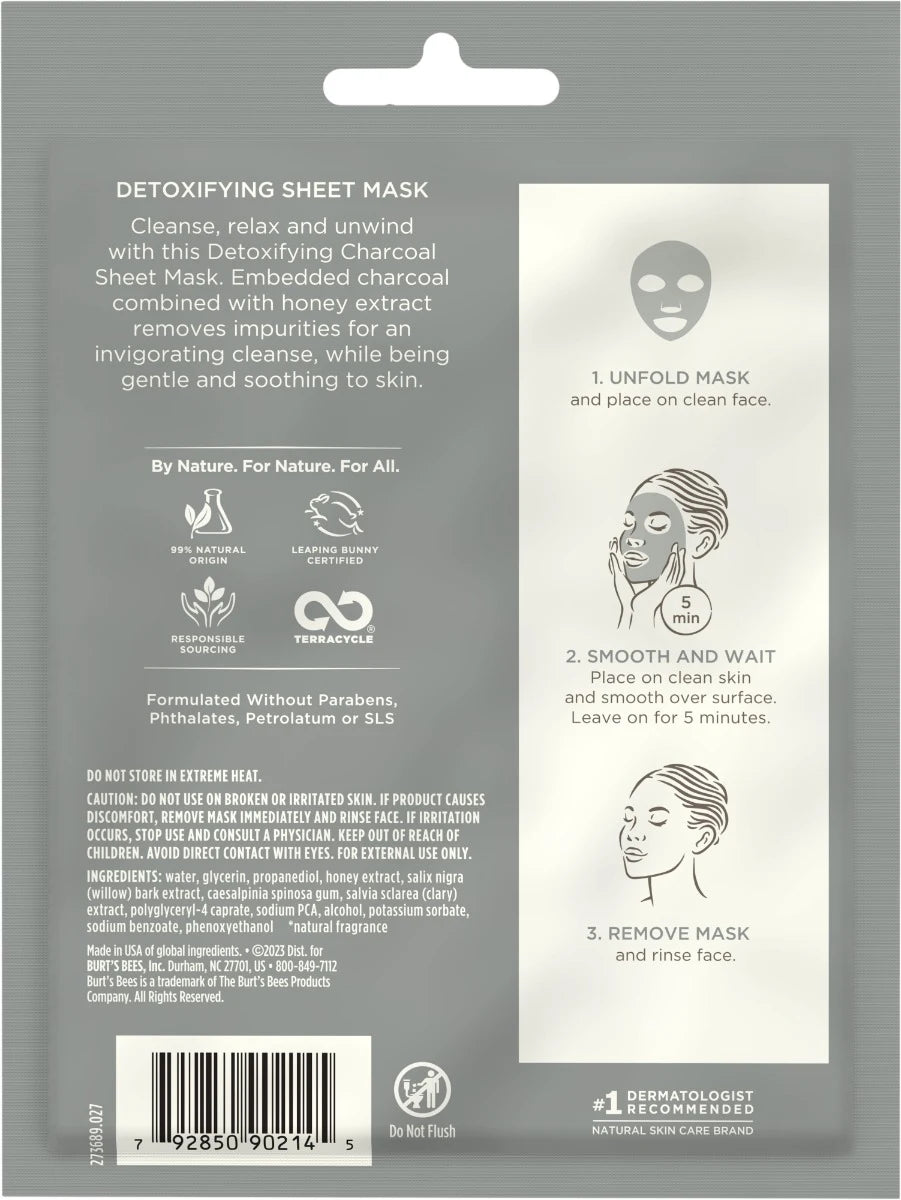 Detoxifying Charcoal Sheet Mask with Honey
