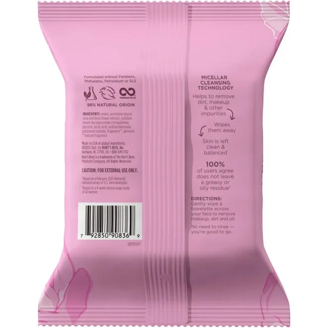 Micellar Makeup Removing Towelettes with Rose Water