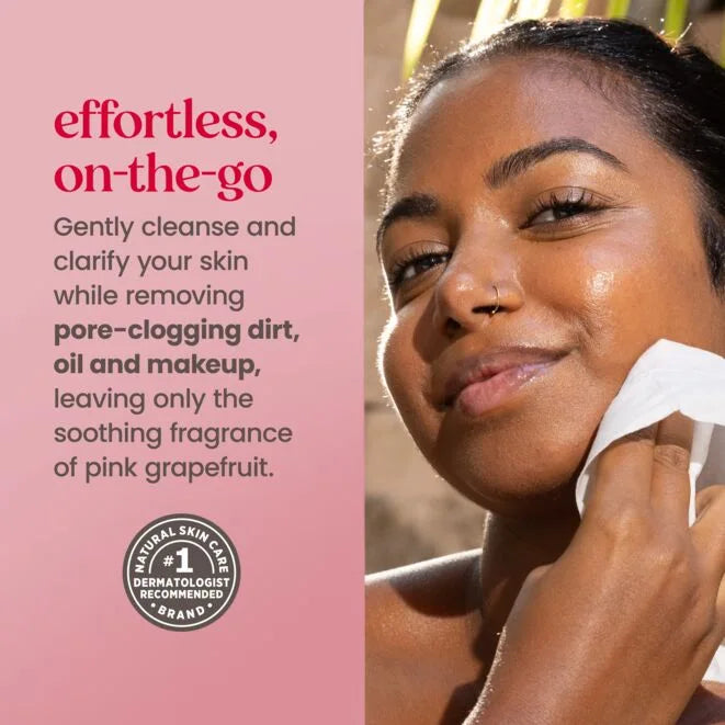 Facial Cleansing Towelettes with Pink Grapefruit