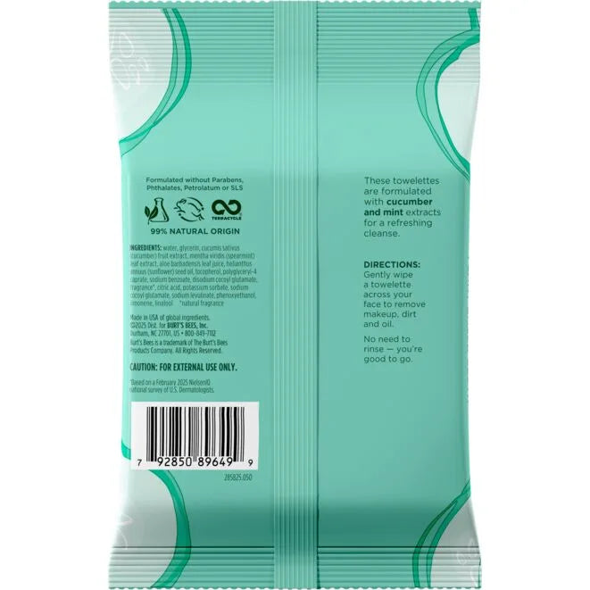Facial Cleansing Towelettes with Cucumber & Mint