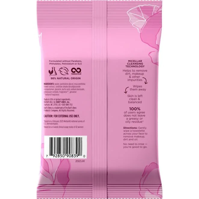 Micellar Makeup Removing Towelettes with Rose Water