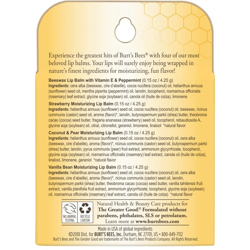 Best of Burt's Lip Balm 4-Pack